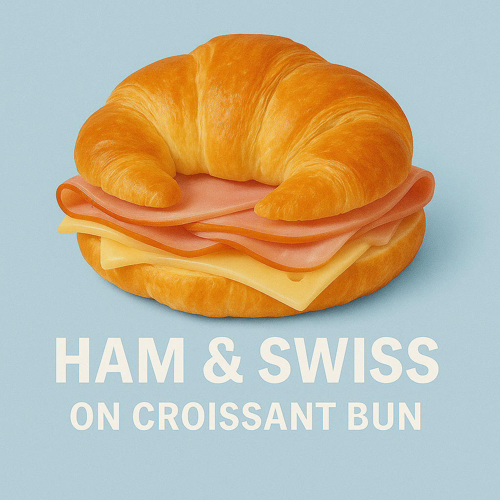 Ham & Swiss on Croissant Bun